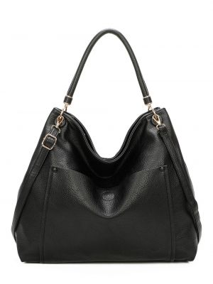 Кожаная сумка через плечо оверсайз из искусственной кожи Fontanella Fashion черная