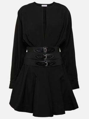 Vlněné šaty Alaïa černé