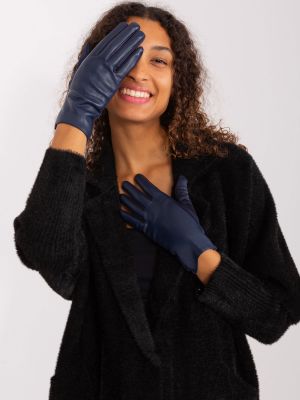 Mănuși din piele Fashionhunters albastru