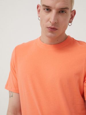 Pamučna majica jednobojna Superdry narančasta