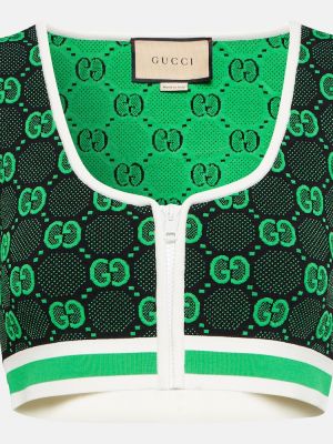 Žakárový top Gucci zelená