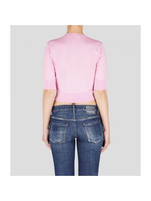 Jersey de lana manga corta de tela jersey Dsquared2 rosa