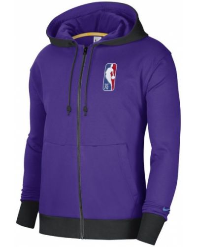 Męska dzianinowa bluza z kapturem i zamkiem na całej długości Los Angeles Lakers Courtside Nike NBA - Fiolet