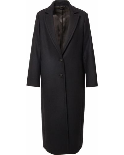 Vlnený priliehavý zimný kabát Sisley čierna