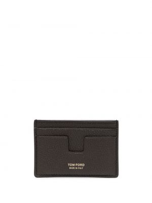 Δερμάτινος πορτοφόλι με σχέδιο Tom Ford καφέ