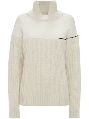 Μάλλινος πουλόβερ με όρθιο γιακά Victoria Beckham λευκό