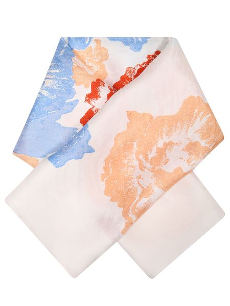 Шелковый платок с принтом S.ferragamo бежевый