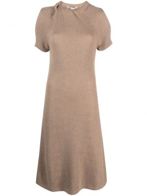 Mini robe en tricot avec manches courtes Stella Mccartney marron