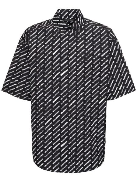 Памучна риза Balenciaga черно