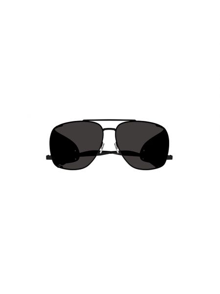 Okulary przeciwsłoneczne skórzane Saint Laurent czarne
