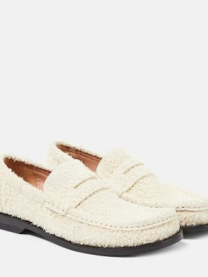 Semišové loafers Loewe bílé
