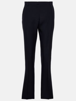 Шелковые брюки с высокой талией Valentino синие