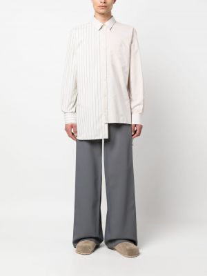 Asimetriška dryžuota marškiniai Lanvin balta