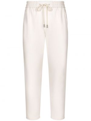Teplákové nohavice Dolce & Gabbana biela