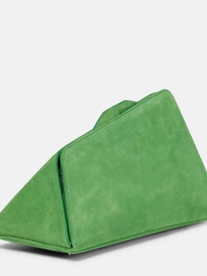 Geantă plic din piele de căprioară The Attico verde