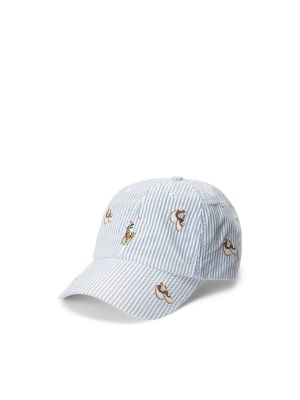 Gorra con bordado de algodón a rayas Polo Ralph Lauren