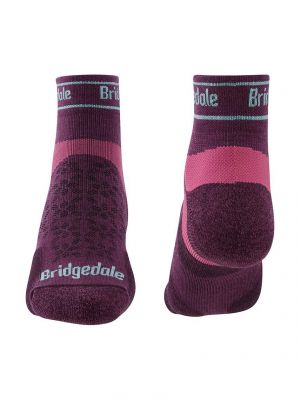 Nogavice iz merina Bridgedale vijolična