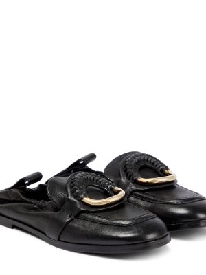 Pantofi loafer din piele See By Chloã© negru