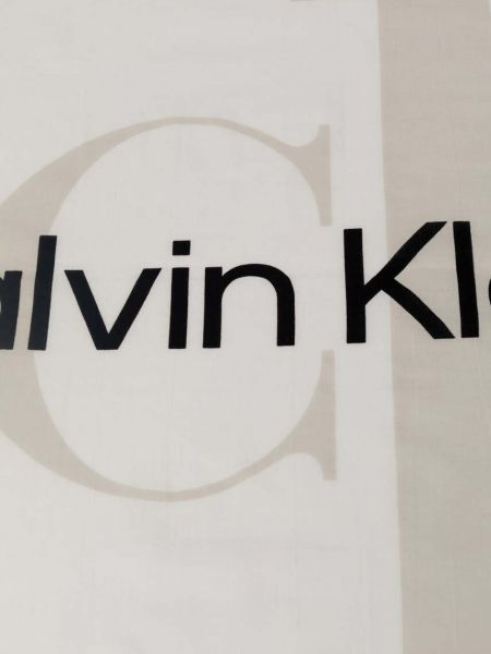 Хлопковый шарф с принтом Calvin Klein Jeans белый