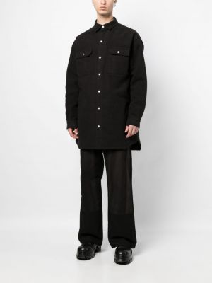 Veltinio medvilninė marškiniai Rick Owens juoda