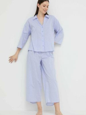 Pamučna pidžama United Colors Of Benetton ljubičasta
