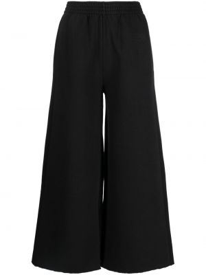 Bavlněné kalhoty s výšivkou Mm6 Maison Margiela černé