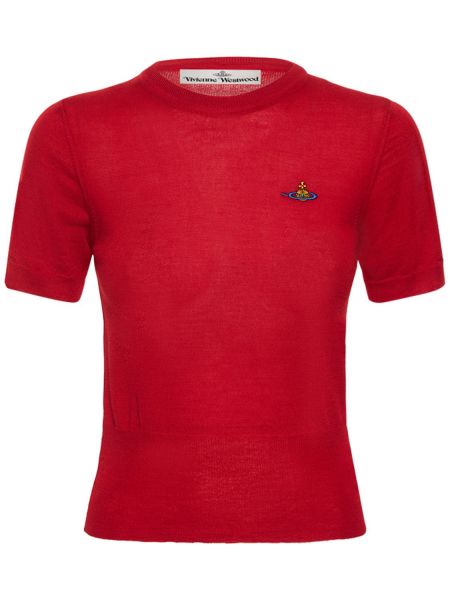 Top di lana di seta in maglia Vivienne Westwood rosso
