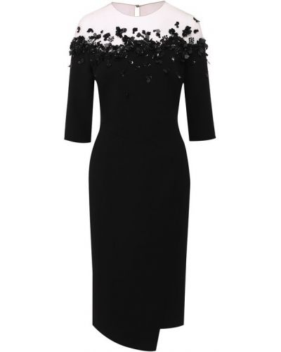 Шерстяное платье Oscar De La Renta, черное