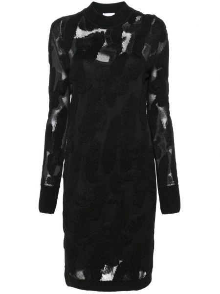 Μίντι φόρεμα με διαφανεια Ferragamo μαύρο