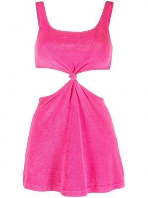 Pruhované bavlněné mini šaty bez rukávů Solid & Striped - růžová
