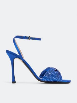 Сандалии Crystal-embellished bow sandals синий