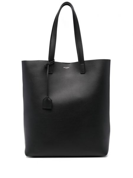 Læder shopping bag Saint Laurent sort