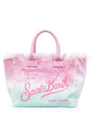Plážová taška s potlačou Mc2 Saint Barth ružová