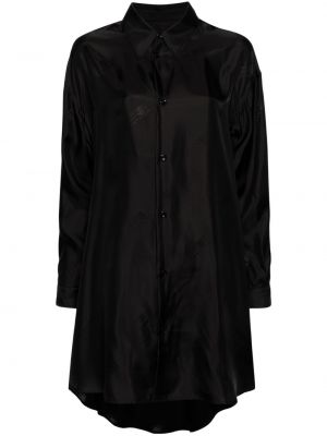 Жакардова сатенена рокля Mm6 Maison Margiela черно