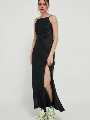 Sukienka długa dopasowana Abercrombie & Fitch czarna