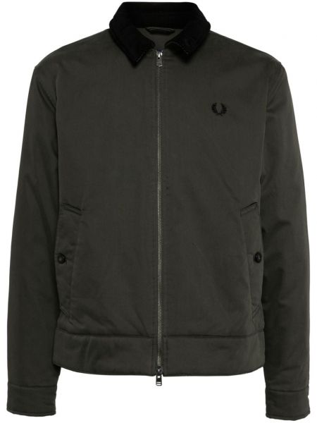 Kirjonta pitkä takki vetoketjulla Fred Perry vihreä