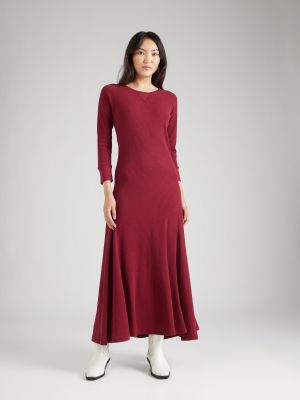 Pamučna midi haljina Polo Ralph Lauren crvena