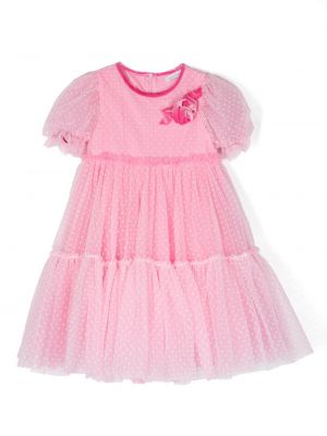 Vestito di tulle Monnalisa rosa