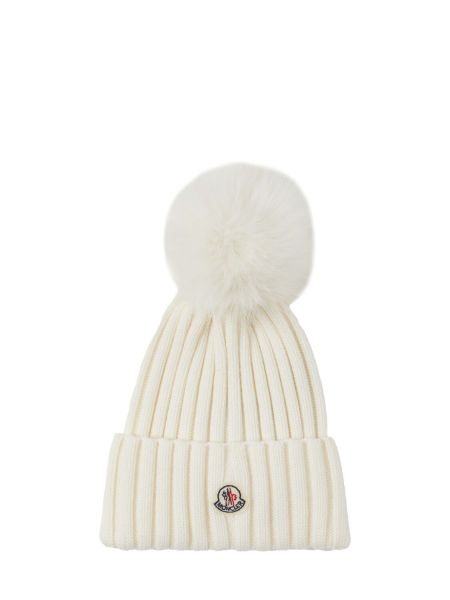 Uld hue Moncler hvid