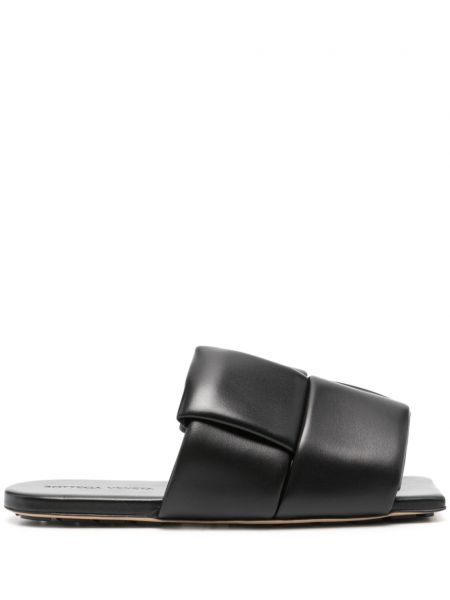 Leder sandale ohne absatz Bottega Veneta schwarz