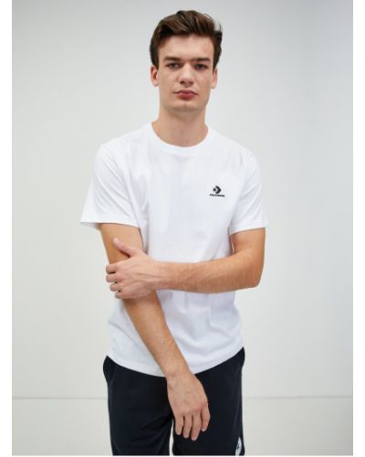 Tričko s výšivkou s krátkými rukávy s hvězdami Converse bílé