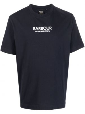 Памучна тениска с принт Barbour International синьо