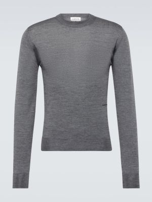 Vlnený sveter Lanvin sivá