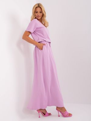 Sukienka koszulowa z kieszeniami Fashionhunters fioletowa