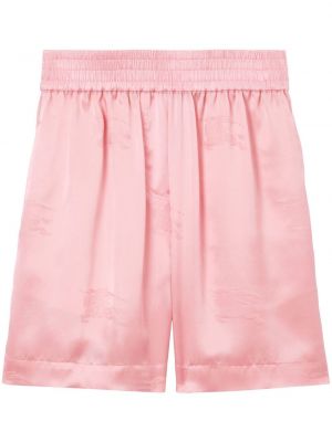 Pantaloni scurți de mătase din jacard Burberry roz