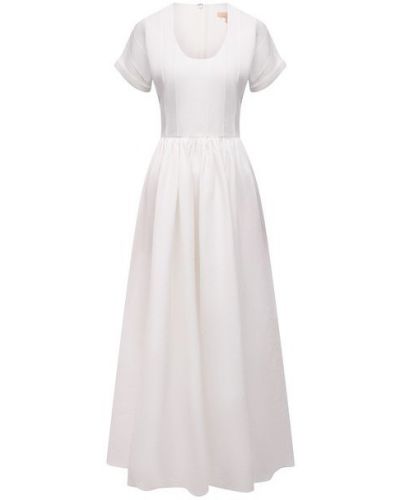 Платье из хлопка и льна Brock Collection - Белый