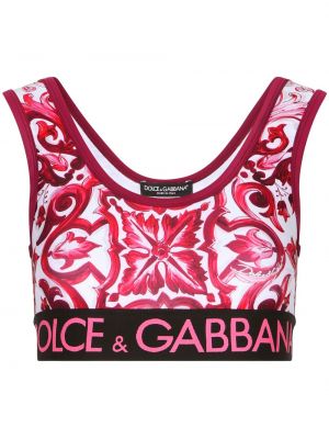 Tank top s potlačou Dolce & Gabbana ružová