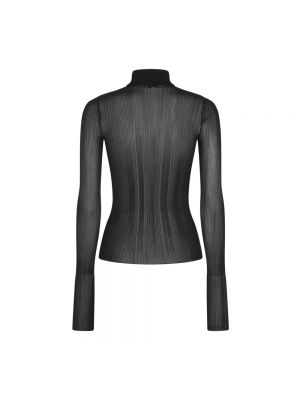 Jersey cuello alto de punto con cuello alto transparente Givenchy negro