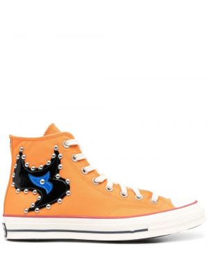 Stjärnmönster sneakers Converse orange