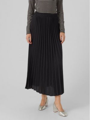 Plisovaná priliehavá midi sukňa Vero Moda čierna